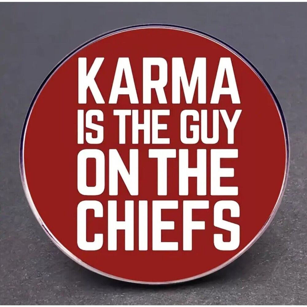 Karma is the Guy on the Chiefs Lapel Pin Taylor Swift Lyric Red & White Colors